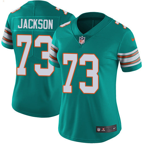 Nike Miami Dolphins #73 Austin Jackson Aqua Green Alternate Women's Stitched NFL Vapor Untouchable Limited Jersey Womens