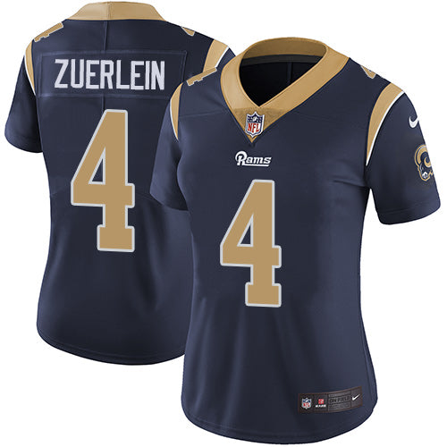 Nike Los Angeles Rams #4 Greg Zuerlein Navy Blue Team Color Women's Stitched NFL Vapor Untouchable Limited Jersey Womens
