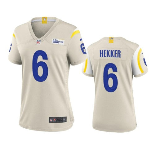 Los Angeles Los Angeles Rams #6 Johnny Hekker Women's Nike Game NFL Jersey - Bone Womens