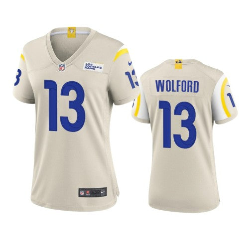Los Angeles Los Angeles Rams #13 John Wolford Women's Nike Game NFL Jersey - Bone Womens