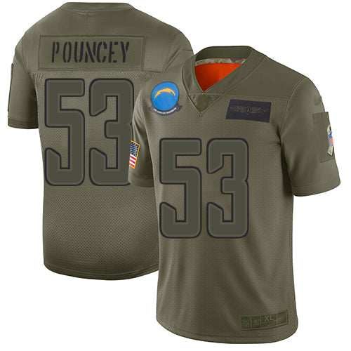 Nike Los Angeles Chargers #53 Mike Pouncey Camo Youth Stitched NFL Limited 2019 Salute to Service Jersey Youth