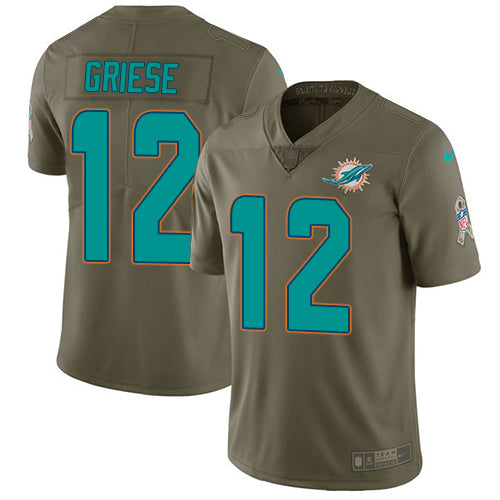 Nike Miami Dolphins #12 Bob Griese Olive Youth Stitched NFL Limited 2017 Salute to Service Jersey Youth