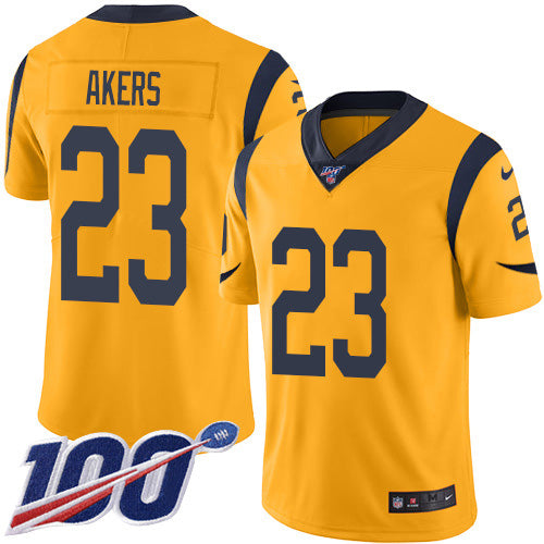 Nike Los Angeles Rams #23 Cam Akers Gold Youth Stitched NFL Limited Rush 100th Season Jersey Youth