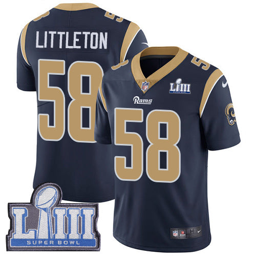 Nike Los Angeles Rams #58 Cory Littleton Navy Blue Team Color Super Bowl LIII Bound Youth Stitched NFL Vapor Untouchable Limited Jersey Youth