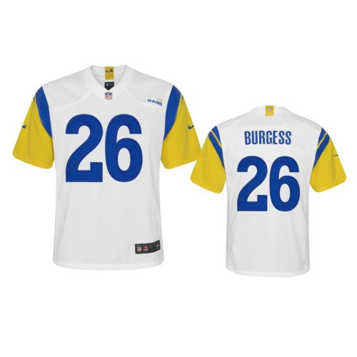 Los Angeles Los Angeles Rams #26 Terrell Burgess Youth Nike Alternate Game NFL Jersey - White Youth