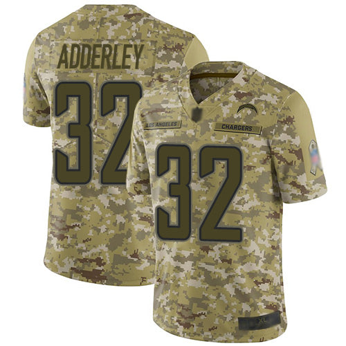 Nike Los Angeles Chargers #32 Nasir Adderley Camo Men's Stitched NFL Limited 2018 Salute To Service Jersey Men's