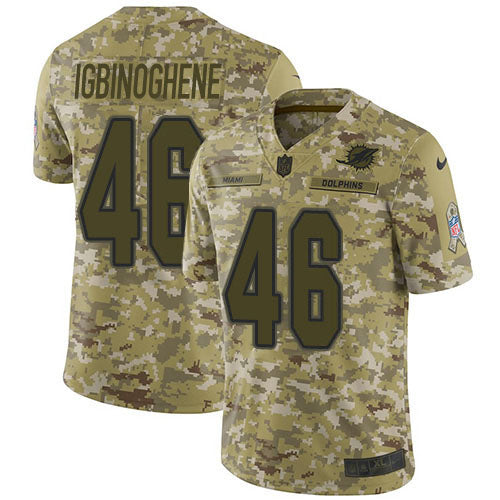 Nike Miami Dolphins #46 Noah Igbinoghene Camo Men's Stitched NFL Limited 2018 Salute To Service Jersey Men's