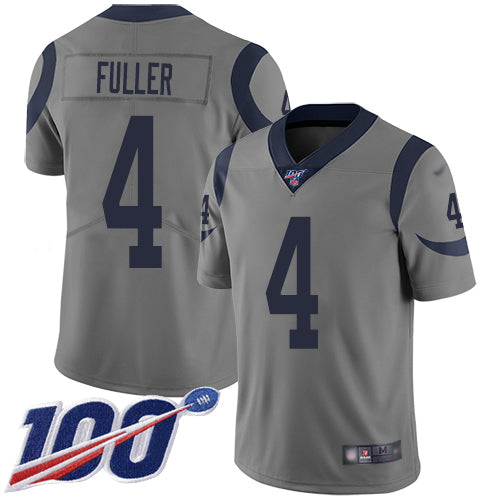 Nike Los Angeles Rams #4 Jordan Fuller Gray Men's Stitched NFL Limited Inverted Legend 100th Season Jersey Men's