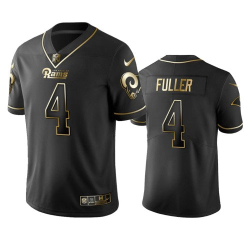 Nike Los Angeles Rams #4 Jordan Fuller Black Golden Limited Edition Stitched NFL Jersey Men's