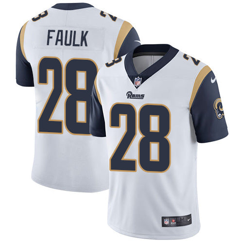 Nike Los Angeles Rams #28 Marshall Faulk White Men's Stitched NFL Vapor Untouchable Limited Jersey Men's
