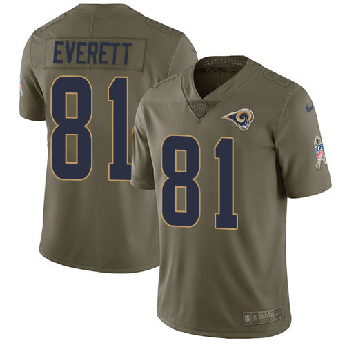 Nike Los Angeles Rams #81 Gerald Everett Olive Men's Stitched NFL Limited 2017 Salute to Service Jersey Men's