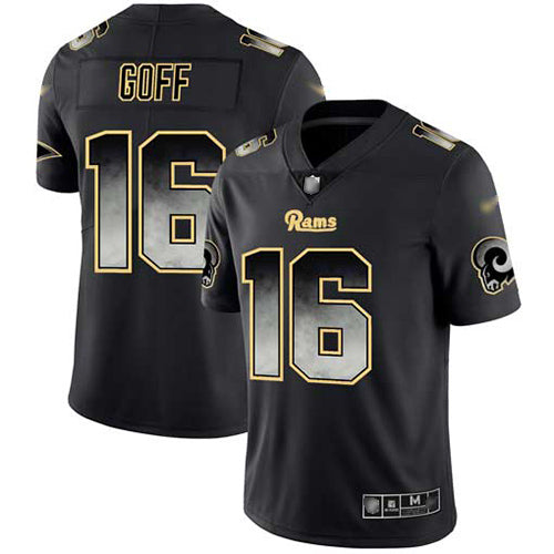 Nike Los Angeles Rams #16 Jared Goff Black Men's Stitched NFL Vapor Untouchable Limited Smoke Fashion Jersey Men's