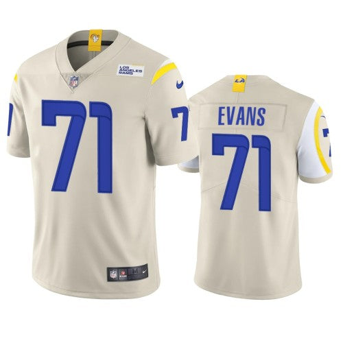 Los Angeles Los Angeles Rams #71 Bobby Evans Men's Nike Vapor Limited NFL Jersey - Bone Men's