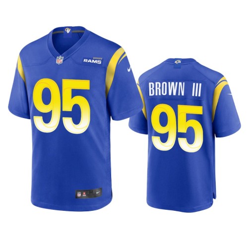 Los Angeles Los Angeles Rams #95 Bobby Brown III Men's Nike Game NFL Jersey - Royal Men's