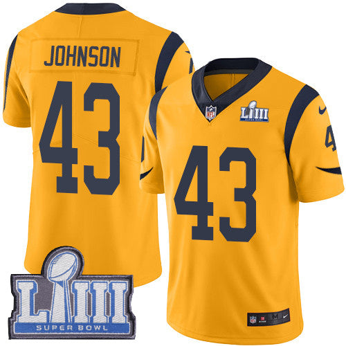 Nike Los Angeles Rams #43 John Johnson Gold Super Bowl LIII Bound Men's Stitched NFL Limited Rush Jersey Men's