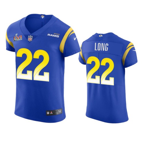 Los Angeles Los Angeles Rams #22 David Long Men's Super Bowl LVI Patch Nike Vapor Elite Player NFL Jersey - Royal Men's