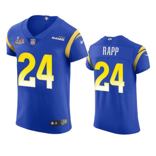 Los Angeles Los Angeles Rams #24 Taylor Rapp Men's Super Bowl LVI Patch Nike Vapor Elite Player NFL Jersey - Royal Men's