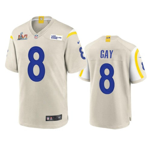 Los Angeles Los Angeles Rams #8 Matt Gay Men's Super Bowl LVI Patch Nike Game NFL Jersey - Bone Men's
